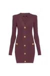 Balmain Dress With Decorative Buttons In Red