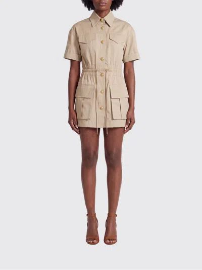 Balmain Dress  Woman Color Beige In Brown