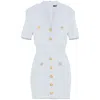 Balmain Button-embellished Ribbed-knit Minidress