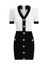 Balmain Colorblock Twisted Cable Knit Sweater Dress