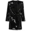 Balmain Sequined Mini Blazer Dress In Black