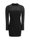 Balmain Glittered Knit Short Dress Clothing In Black