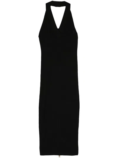 Balmain Dress In Black Viscose
