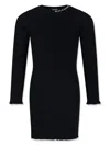 Balmain Blue Dress For Girl With Logo In Black