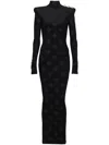 Balmain Bodycon Button-embellished Diamond Maxi Dress In Black