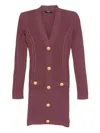 Balmain Mini Dress With Button Detailing And Pockets In Pink