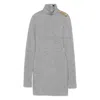 Balmain Embellished Cashmere And Virgin Wool-blend Mini Dress In Gray