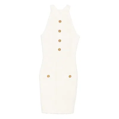 Balmain Off-the-shoulder Dress In White