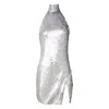Balmain Sequined Minidress In Silver