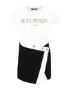 Balmain Short Sleeve Dress In White