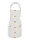 Balmain Halterneck Tweed Mini Dress In White