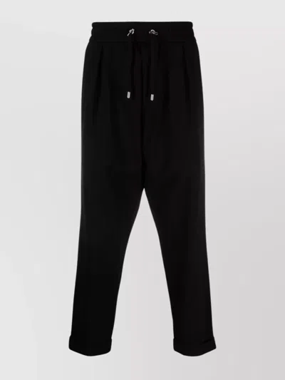 BALMAIN DROP-CROTCH CROPPED TROUSERS WITH TURN-UP CUFFS