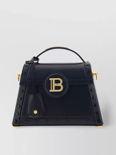 Balmain Dynasty Calfskin Shoulder Bag In Blue