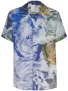 Balmain Pyjama Shirt With Earth Print In Multi