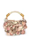 Balmain Ebene Mini Bag With Embroidered Shells In Multi