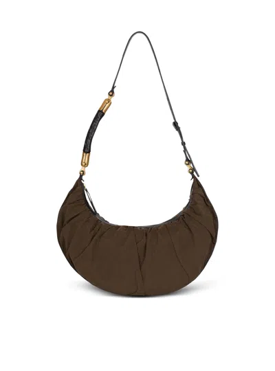 Balmain Ébène Hobo Bag In Nylon In Brown