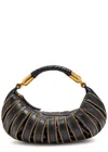 Balmain Ebene Medium Leather Shoulder Bag In Black