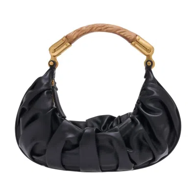 BALMAIN EBENE MEDIUM BAG BALMAIN LEATHER BLACK