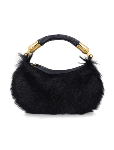 Balmain Ebene Mini Bag In Noir