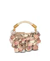 Balmain Ebene Mini Bag With Embroidered Shells In Multi