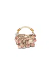 Balmain Ebene Mini Bag With Embroidered Shells In Sand