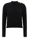 Balmain Eco-cashmere Button Sweater Sweaters And Cardigans Black In Black