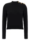 Balmain Eco-cashmere Button Sweater Sweaters And Cardigans Black In Black