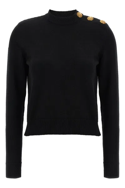 BALMAIN ECO-CASHMERE BUTTON SWEATER