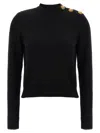 Balmain Eco-cashmere Button Sweater Sweaters And Cardigans Black In Black