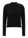 Balmain Eco-cashmere Button Sweater Sweaters And Cardigans Black In Black
