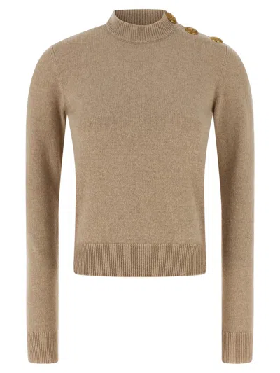 BALMAIN BALMAIN ECO-CASHMERE BUTTON SWEATER