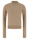 Balmain Eco-cashmere Button Sweater Sweaters And Cardigans Beige In Brown