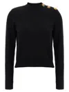 Balmain Eco-cashmere Button Sweater Sweaters And Cardigans Black In Black
