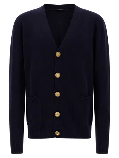 Balmain Eco Cashmere Cardigan In Blue
