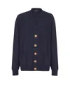Balmain Eco-cashmere Cardigan In Blue