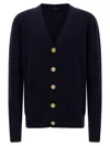 Balmain V-neck Blazer With Ribbed Cuffs And Hem In Blue