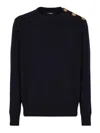 Balmain Classic Crew Neck Sweater In Black