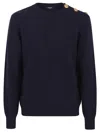 Balmain Classic Crew Neck Sweater In Black