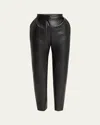 Balmain Eco Leather Pleated Tapered-leg Pants In Black