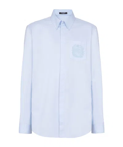 BALMAIN BALMAIN ÉCUSSON EMBROIDERED SHIRT