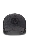 Balmain Écusson-embroidered Denim Cap In Black