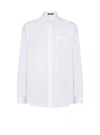Balmain Cotton Poplin Crest Shirt In White