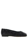 Balmain Lambskin Gathered Eden Ballet Flats In Black