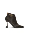 Balmain Eden Calfskin Ankle Boots In Burgundy