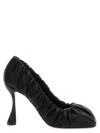Balmain Sculpted Heel Square Toe Ruched Pumps