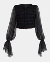 Balmain Tweed And Silk-chiffon Jacket