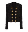 Balmain Black Lurex Tweed Blazer In Black