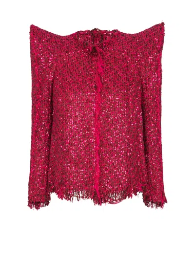 BALMAIN EDGE-TO-EDGE SEQUIN TWEED JACKET