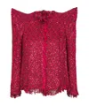 Balmain Edge-to-edge Sequin Tweed Jacket In Red