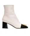 Balmain Square Toe Ankle Boots In Nude
